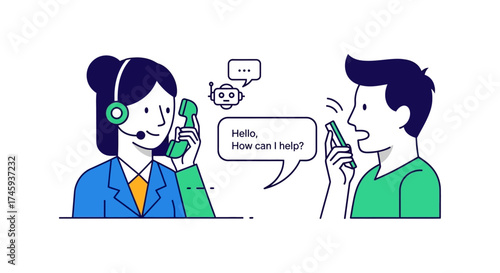 virtual customer service using ai to assist caller offering support and problem solving useful for technology and business solutions