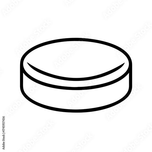 Vector art of hockey puck, a symbol of the sport, representing competition, skill, and the thrill of the game, perfect for sportsthemed designs