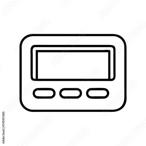 Vector art of pager line icon beep symbol old communication device outline vector sign vintage gadget illustration
