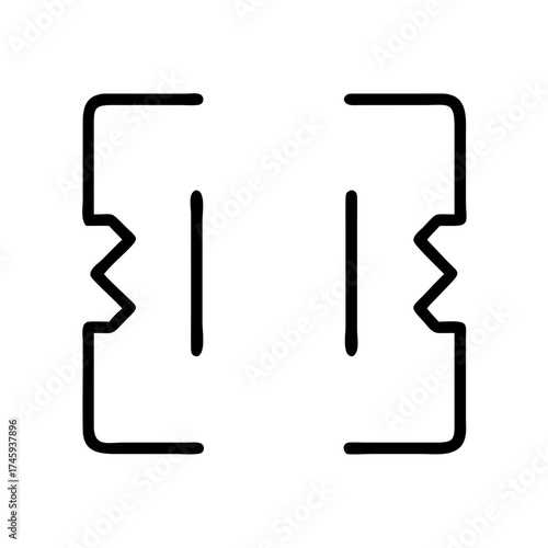 Vector art of square brackets icon symbol of array, list, and data structure vector illustration of a simple line art design