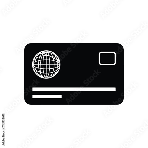 Simple icon credit card global payment financial transaction card design -  icon vector illustration - Logo vector icon symbol stock illustration
