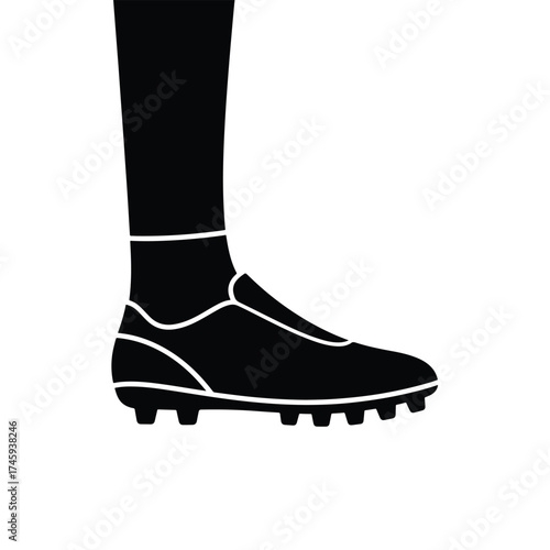 Soccer cleats icon sports footwear athletic gear silhouette -  icon vector illustration - Logo vector icon symbol stock illustration
