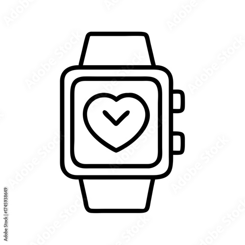 Vector art of smartwatch with heart rate sensor modern wearable technology for health monitoring and fitness tracking concept