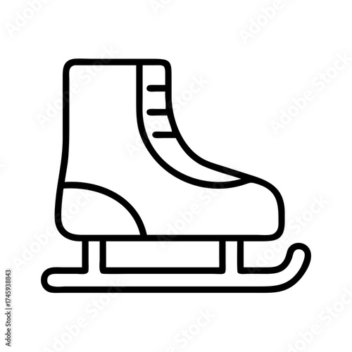 Vector art of ice skate icon a simple and elegant design for winter sports, recreation, and holiday themes, perfect for web and print use