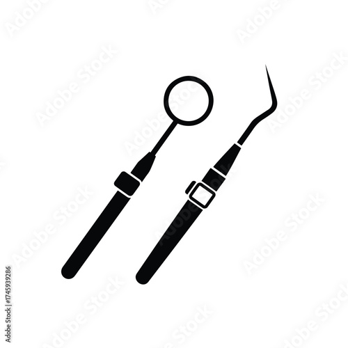 Dental tools icon set oral hygiene dentist equipment medical instrument -  icon vector illustration - Logo vector icon symbol stock illustration