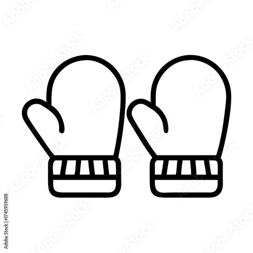 Vector art of pair of winter mittens cozy and warm handwear for cold weather knitted gloves for protection against frost and snow