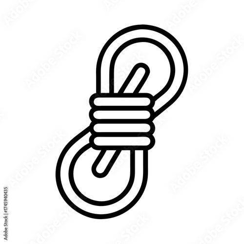 Illustration of a rope tied in a knot, a strong and reliable tool for securing and connecting objects