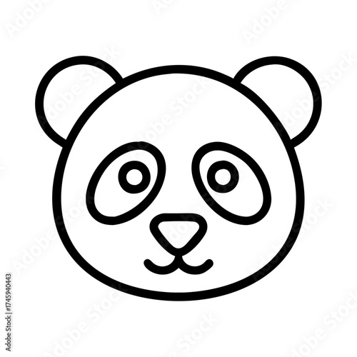 Vector art of adorable panda face illustration, showcasing its iconic black and white markings and gentle expression, perfect for childrens designs