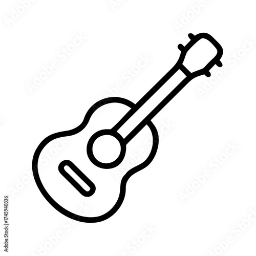 Illustration of a guitar, a popular musical instrument used in various genres for creating melodies and harmonies