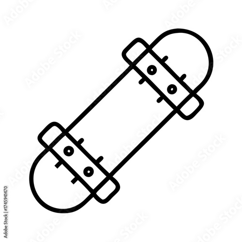 Vector art of skateboard icon skateboarding outline icon vector illustration sport equipment for extreme activity and recreation