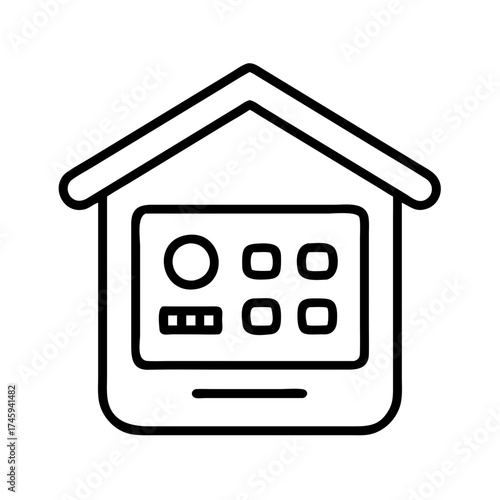 Vector art of smart home control panel presents a modern interface for managing various home functions with intuitive icons