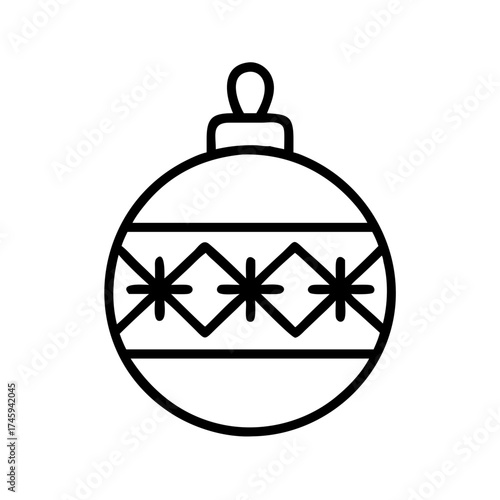 Vector art of festive christmas ornament with star pattern, bringing holiday cheer with its simple yet elegant design, perfect for decorations