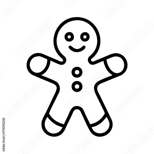 Vector art of gingerbread man icon vector illustration, a delightful symbol of holiday cheer, perfect for festive designs