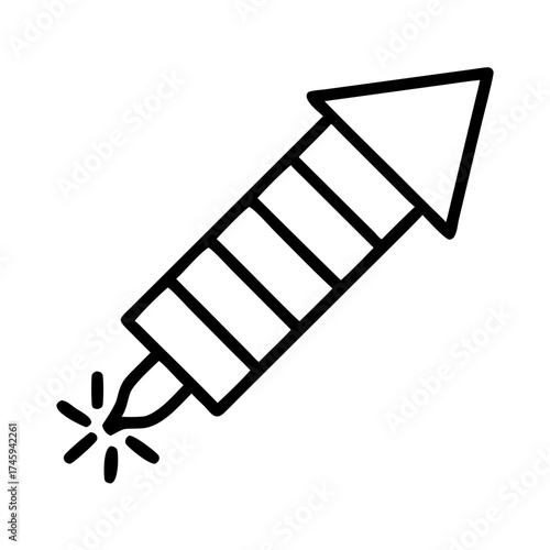 Vector art of firework rocket, soaring high with explosive energy, a symbol of celebration and excitement for any special event