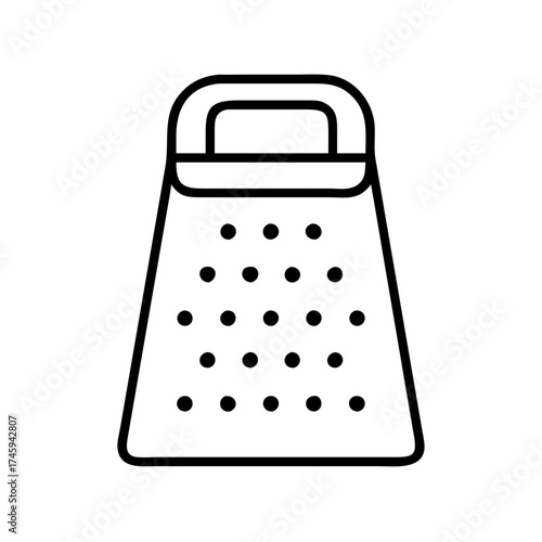 Vector art of grater icon kitchen utensil for grating cheese, vegetables, fruits, and other food ingredients in cooking process
