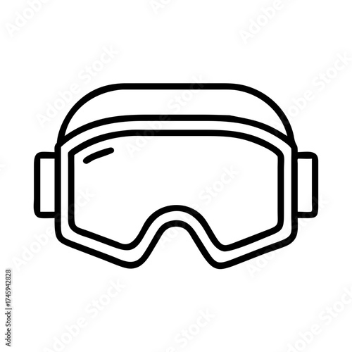 Vector art of ski goggles icon winter sport equipment, eye protection for skiing and snowboarding vector line art illustration