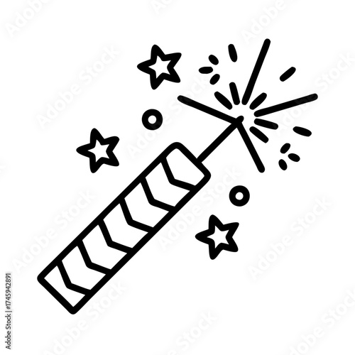 Vector art of sparkling firecracker, a burst of festive cheer, perfect for adding a touch of excitement to any celebration