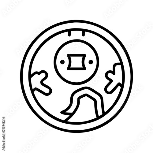 Vector art of chinese coin with ribbon symbol of wealth and prosperity in chinese culture traditional lucky money and good fortune charm
