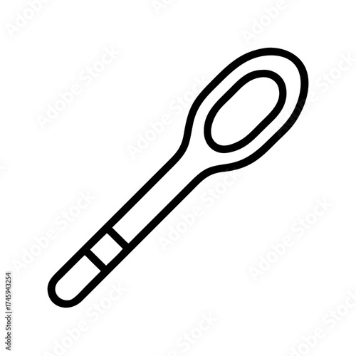 Vector art of a simple outline of a spoon, perfect for culinary designs, recipe illustrations, or kitchenthemed projects