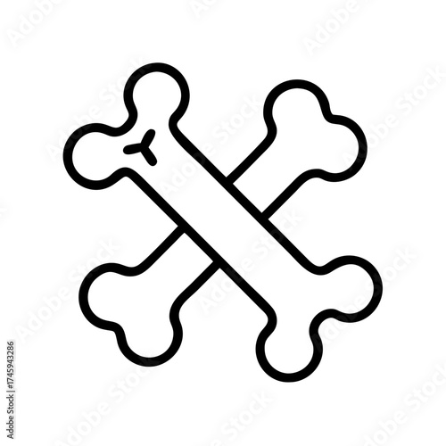 Vector art of simple vector illustration of crossed bones, creating a spooky and playful design element for halloween or pirate themes