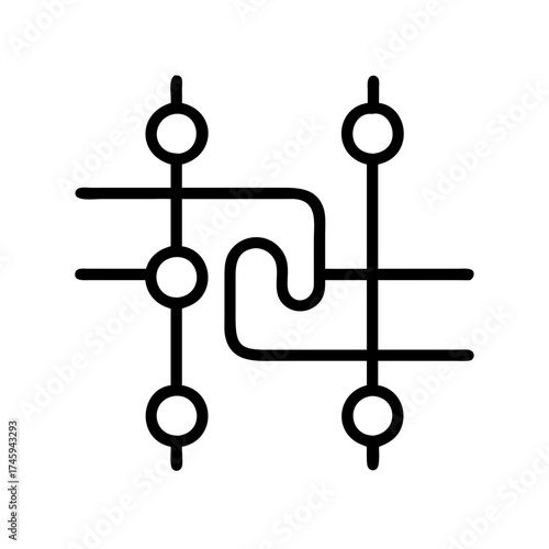 Vector art of quantum entanglement icon symbol of physics, science, connection, and technology vector illustration