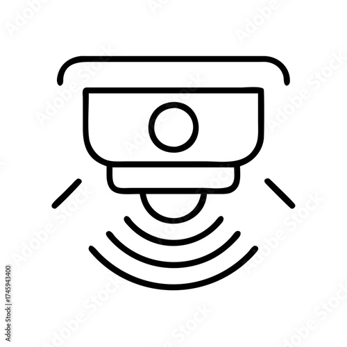 Vector art of smart home motion sensor, a modern device for security and automation, offering convenience and peace of mind through advanced technology