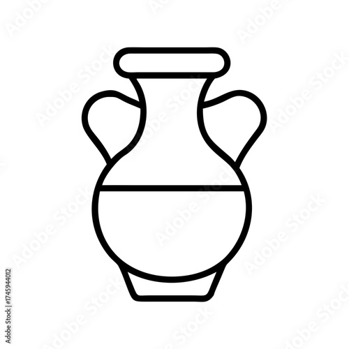 Vector art of classic amphora vase with handles, a timeless piece of art, perfect for adding a touch of sophistication to any space