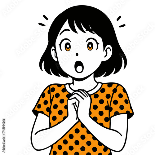 漫画イラスト女性期待