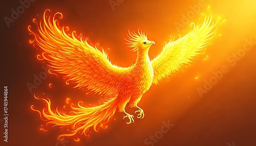 Majestic Phoenix A fiery bird of myth and legend