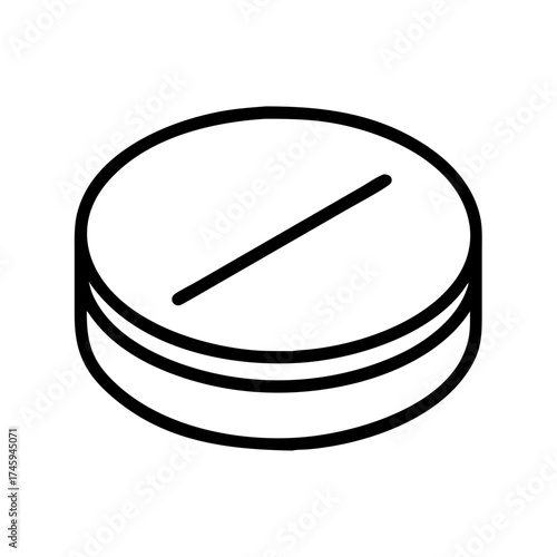 Vector art of pill icon a simple outline design of a tablet, capsule, or drug for medical and healthcare related projects