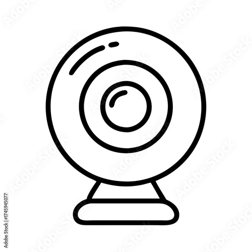 Vector art of webcam icon a simple line drawing of a webcam for video conferencing or recording vector illustration