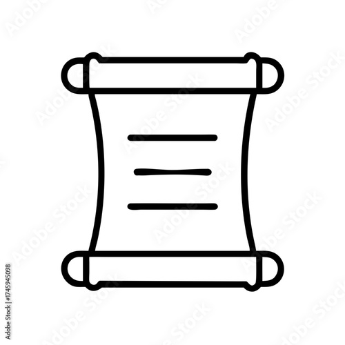 Vector art of ancient scroll, representing historical document, knowledge, and vintage writing with elegant curves and classic design