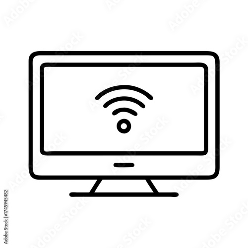 Vector art of modern smart television with wifi connection provides seamless streaming and access to online content for entertainment