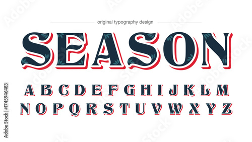 serif decorative leaf and flower pattern typography