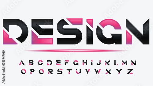 black and pink sliced modern typography