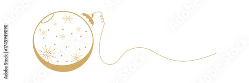 Line art illustrations for Christmas balls and Christmas day