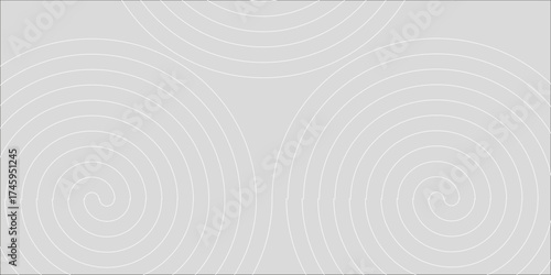 minimalist white glowing geometric lines on gray background. Modern shiny blue circle lines pattern. Futuristic technology concept style. background