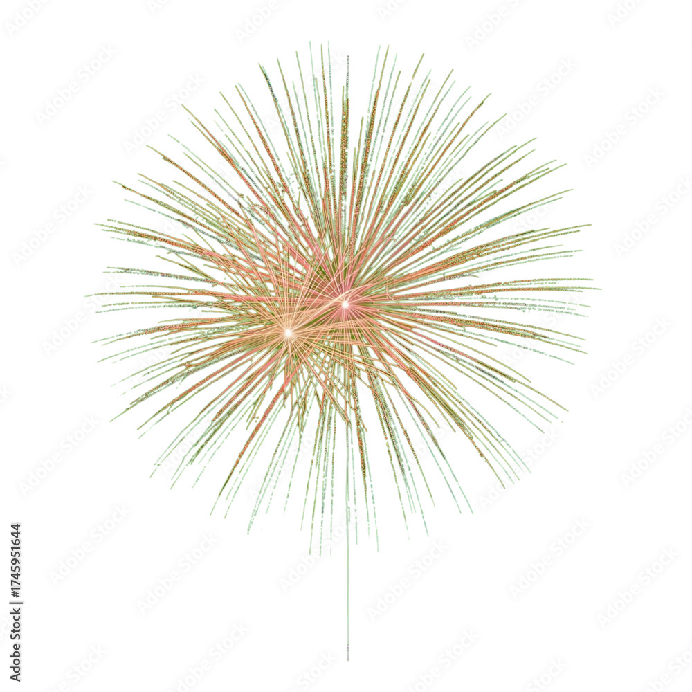 Obraz premium A vibrant, celebratory firework explosion illustration, perfect for holiday greetings, festive events, and joyful occasions, symbolizing excitement and spectacle for festive designs