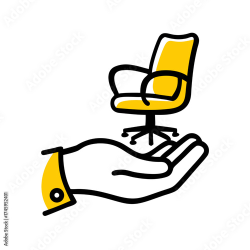 hand holding ceo chair