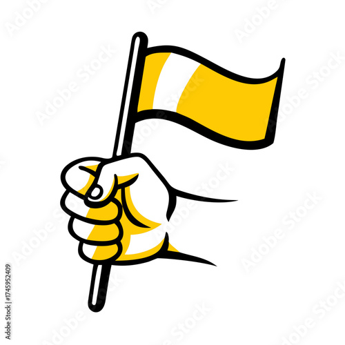 hand holding leadership flag