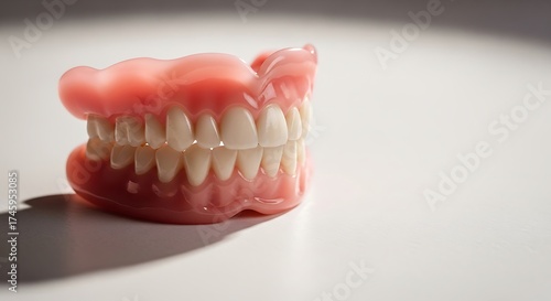 Wallpaper Mural Dental Prosthesis Closeup False Teeth Set Against White Background. Torontodigital.ca