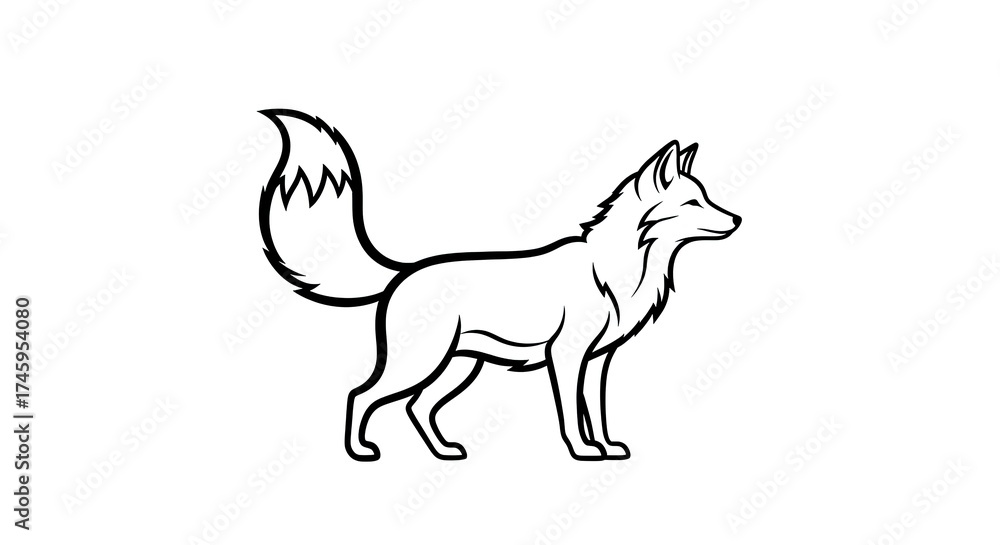 Obraz premium Fox silhouette isolated illustration design