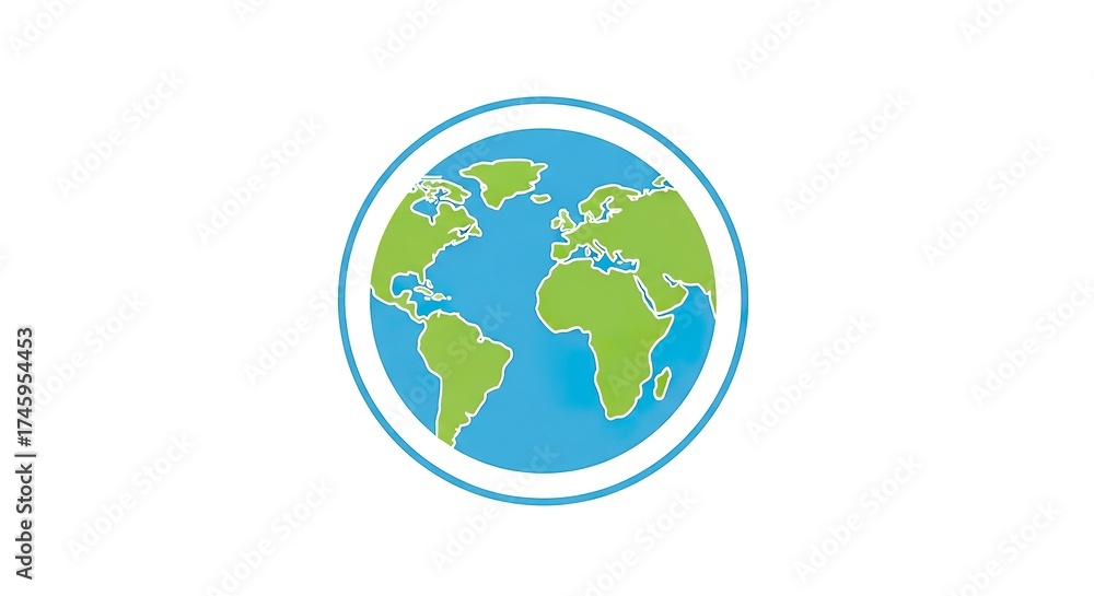 Fototapeta premium Globe icon earth illustration isolated