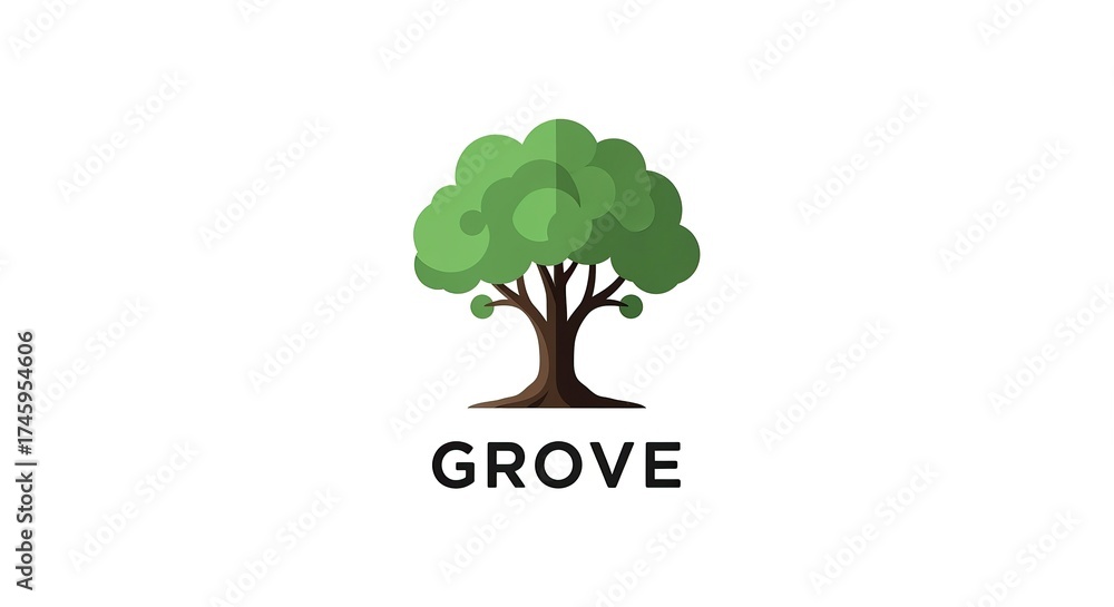 Obraz premium Green tree illustration isolated on white background