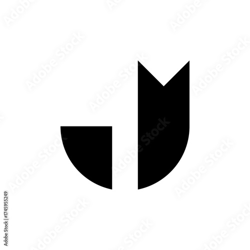 Letter JM or MJ simple creative monogram logo
