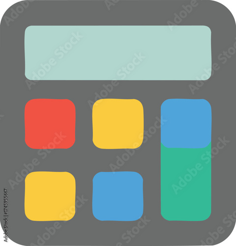 Colorful calculator icon illustration for business and accounting