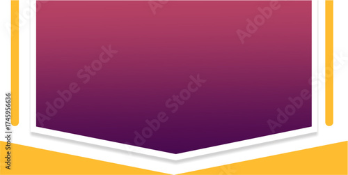 Abstract Purple Gradient Banner with White and Yellow Border Design
