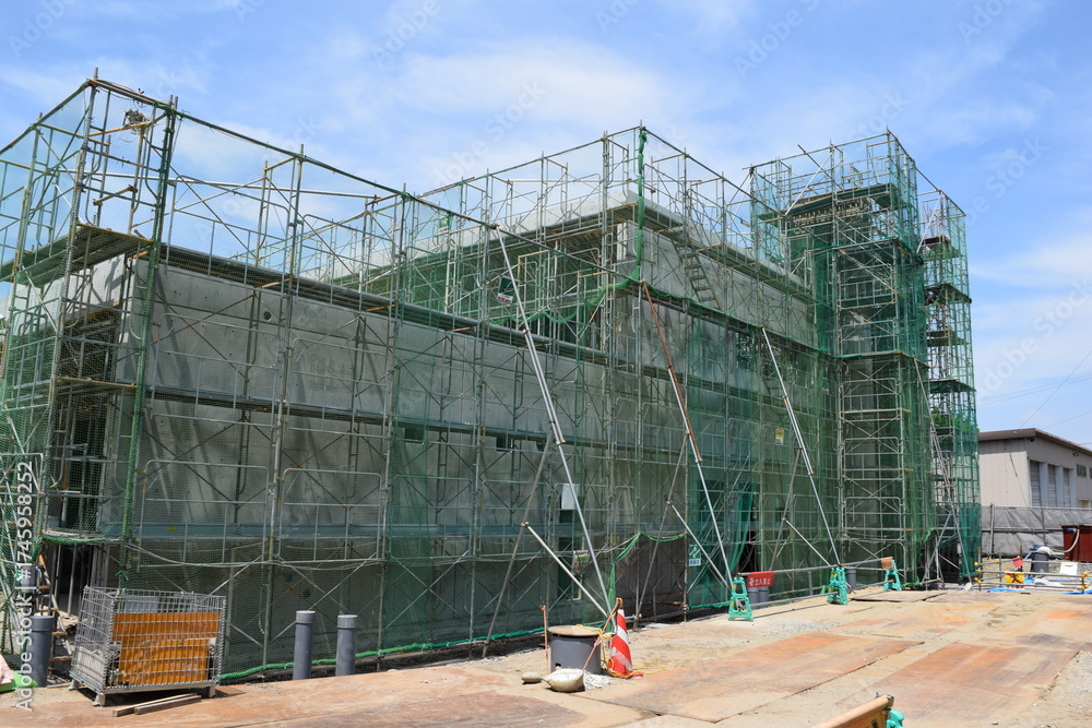 Fototapeta premium 施工中の建設工事現場