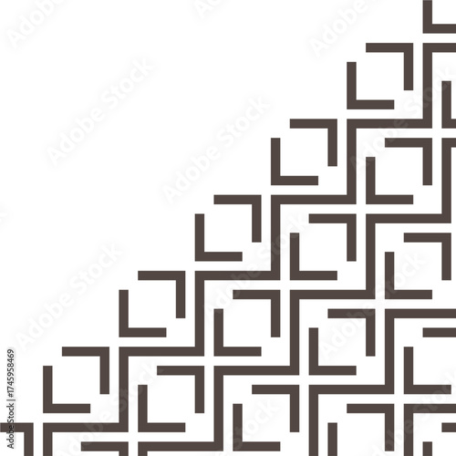 Abstract geometric corner decoration in a simple style