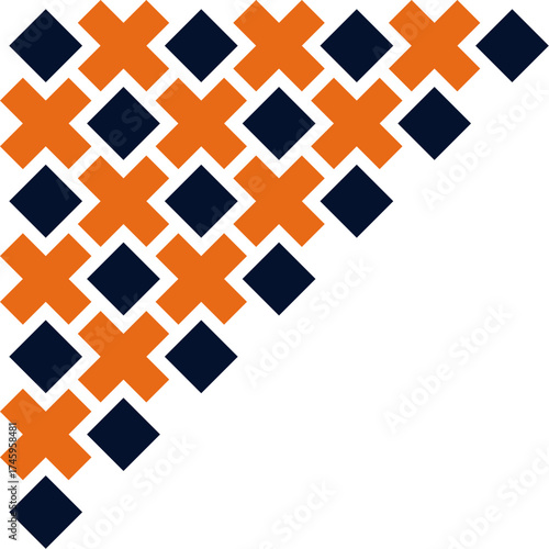 Abstract geometric corner decoration in a simple style